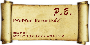 Pfeffer Bereniké névjegykártya